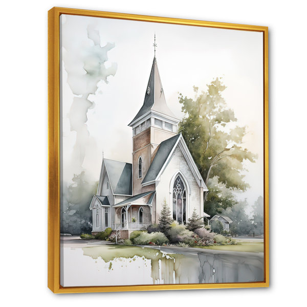 Red Barrel Studio® Curch In A Small Town III Framed On Canvas Print Wayfair